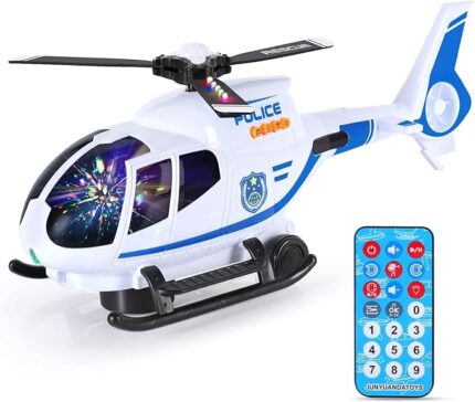 ele ELEOPTION Airplane Toy with Infrared Remote Control Plane Toys Helicopter with Lights and Music for 3 4 5 6 7 8 Year Old Boys Girls Gift White